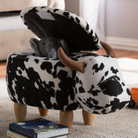 Baxton Studio 8801-Buffalo-Otto Mignonne Contemporary Wool Upholstered Buffalo Storage Ottoman